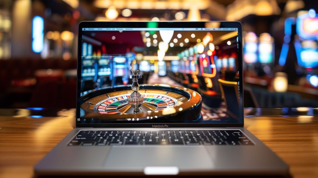 Permainan slot online dan live casino di raja888 dengan latar gelap dan tampilan menarik